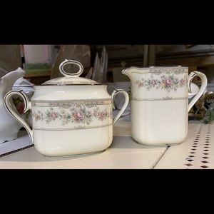 Vintage Noritake bone China creamer and sugar set